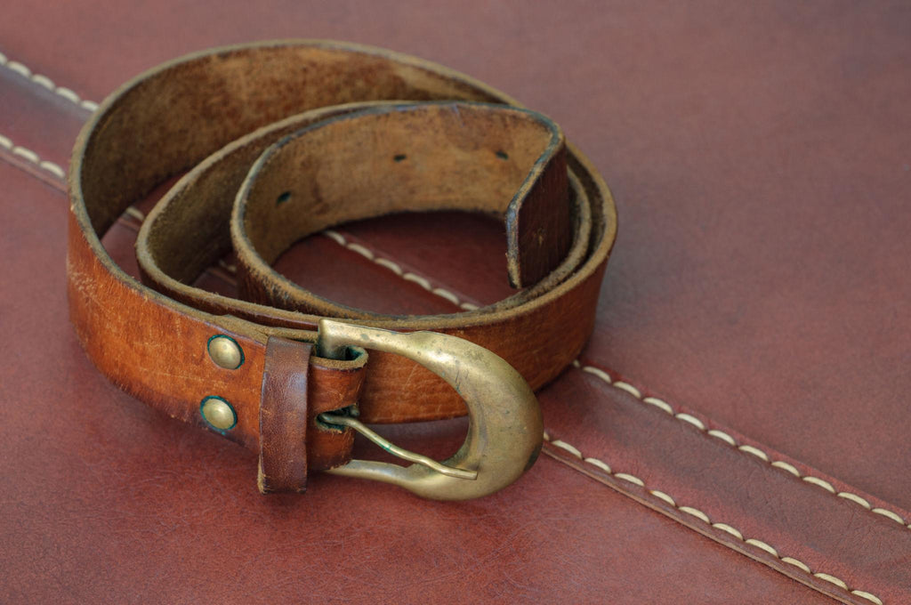 Vintage Brown Leather Belt