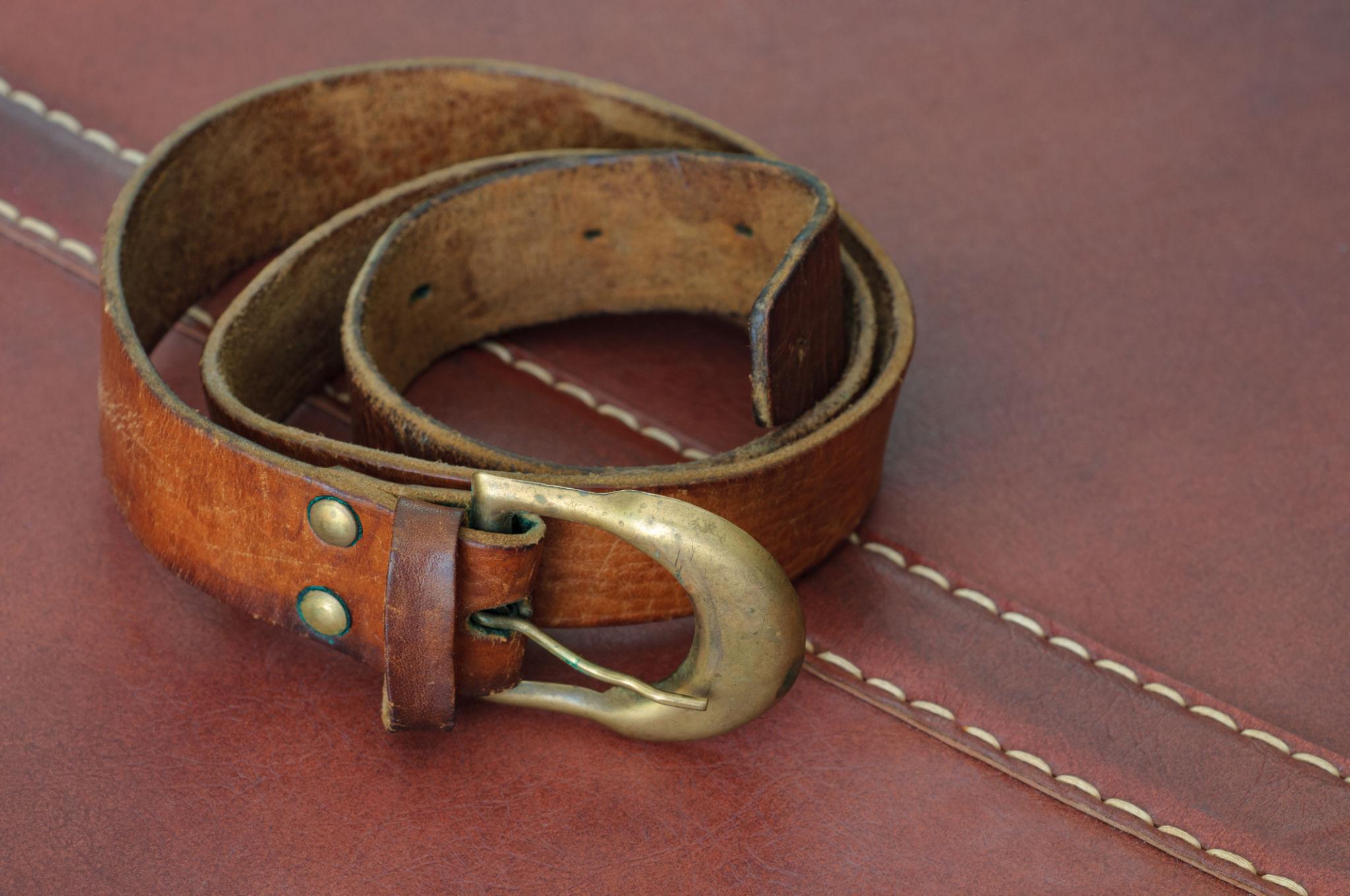Vintage Brown Leather Belt